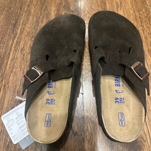 Birkenstock Mocha Suede Clogs